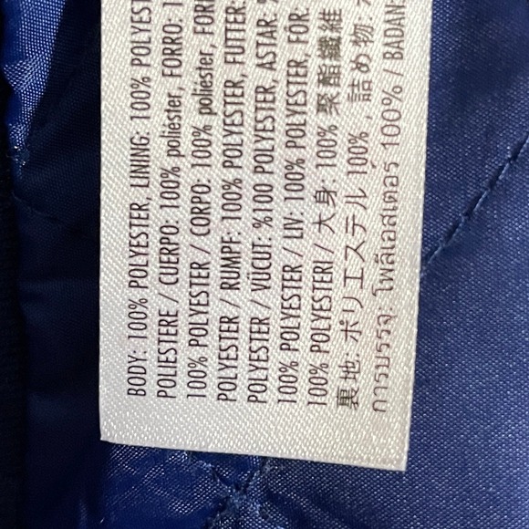 Disney World 50th Anniversary Mickey Mouse Bomber Jacket Blue Satin Quilted XL - Picture 8 of 11